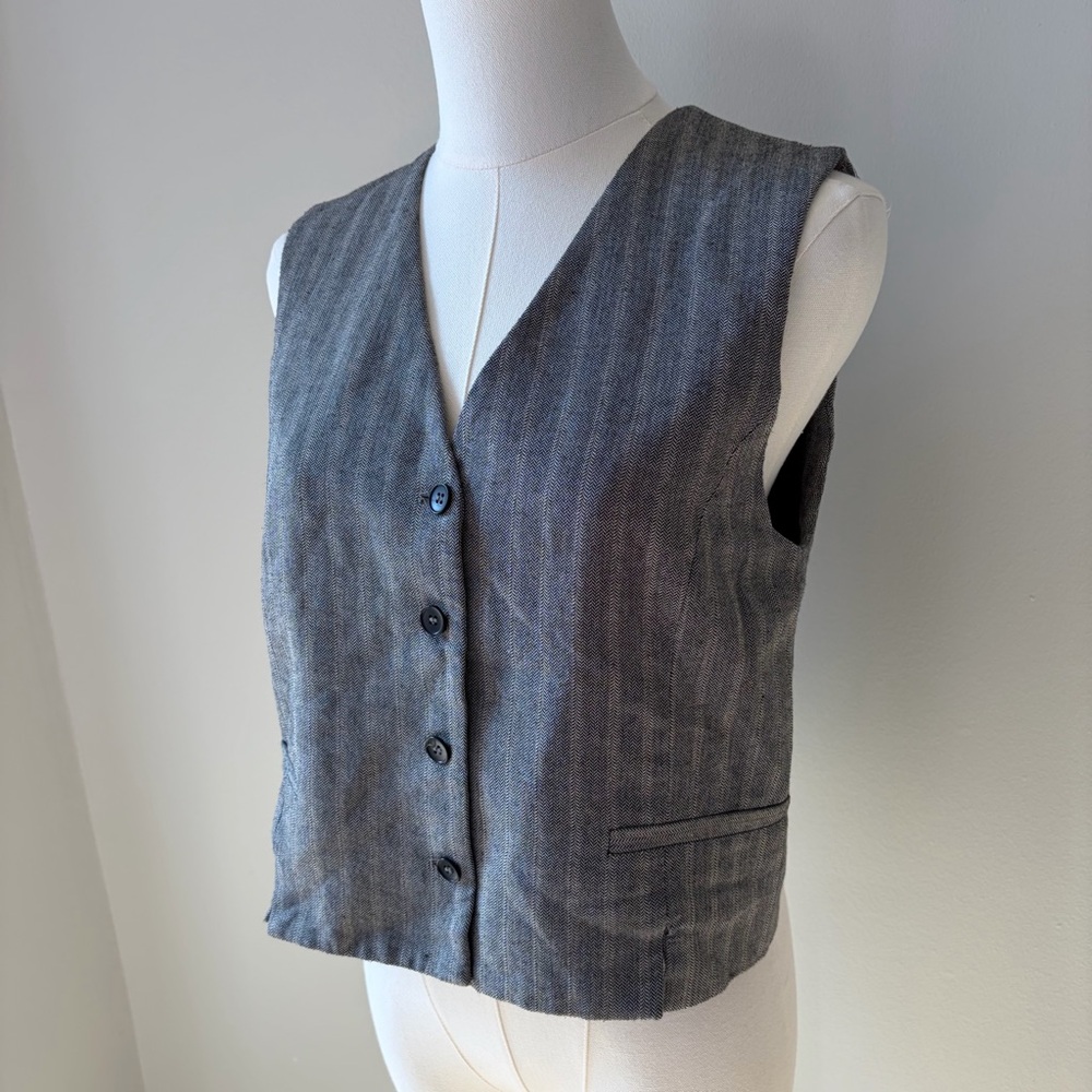 Zara Button Down Herringbone Vest - image 3
